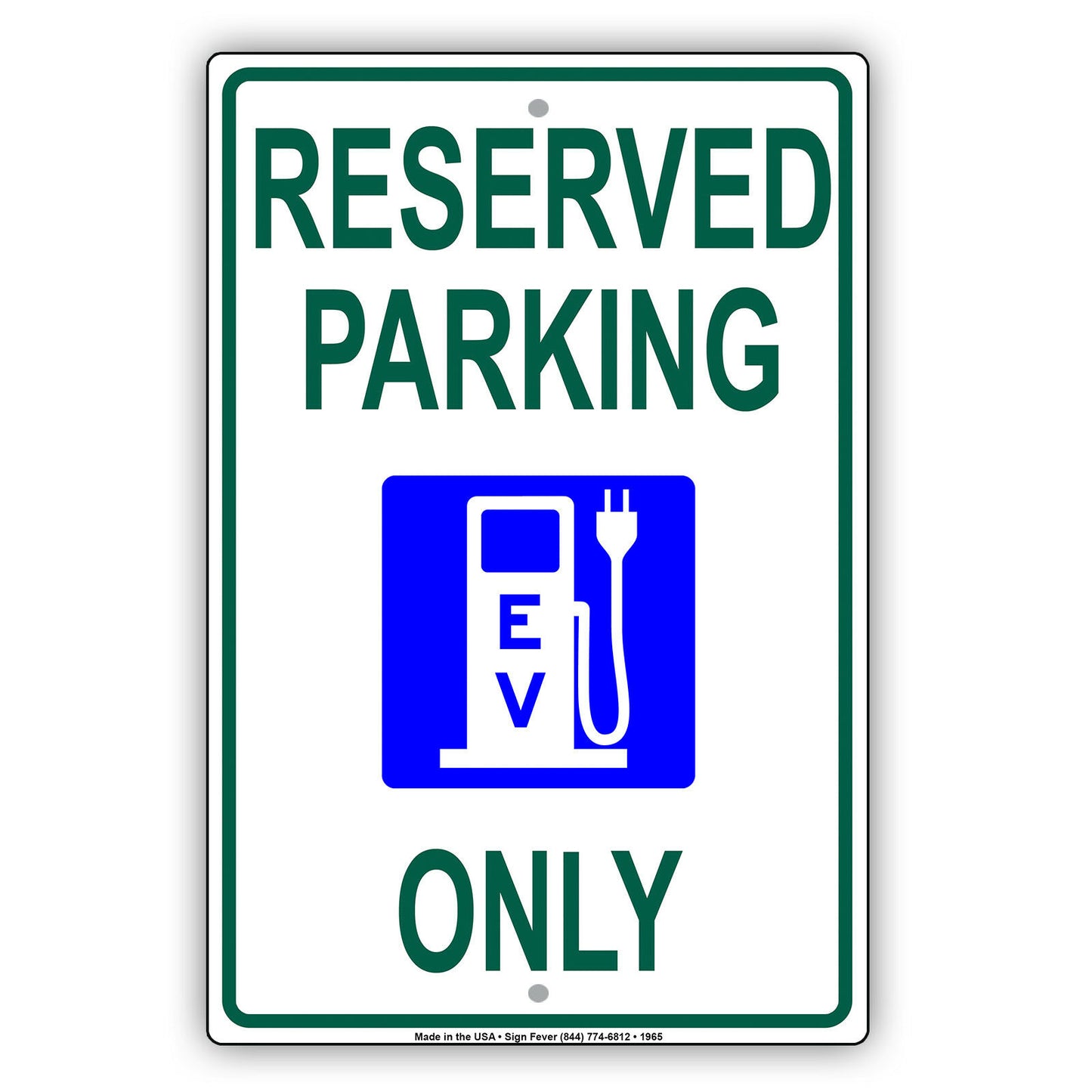 Reserved Parking Only For EV Electric Vehicles Charging Aluminum Metal Sign