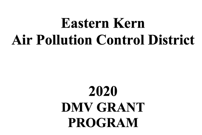 Eastern Kern Air Pollution Control District 2020 DMV GRANT PROGRAM