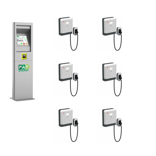 Outdoor Pay Stand and Fast Charger Bundle for Electric Vehicles