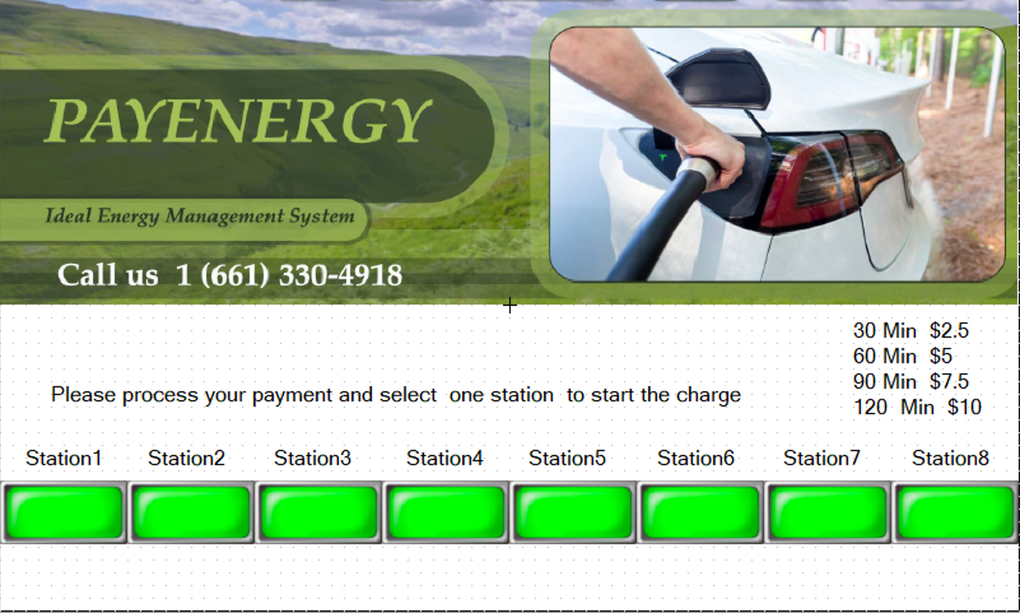 PE102 Centralized Level 2 Charger  8 unit Pay Stand