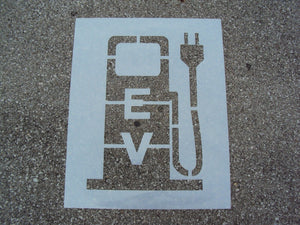 36" Electric Car Gas Pump Parking Lot Stencil 1/16" LDPE ReUsable Easily Cleaned