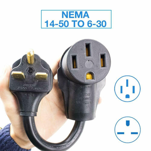 NEMA 6-30P To NEMA 14-50R Adapter EV Charging 16Amp Charger To Use 14-50 Outlet