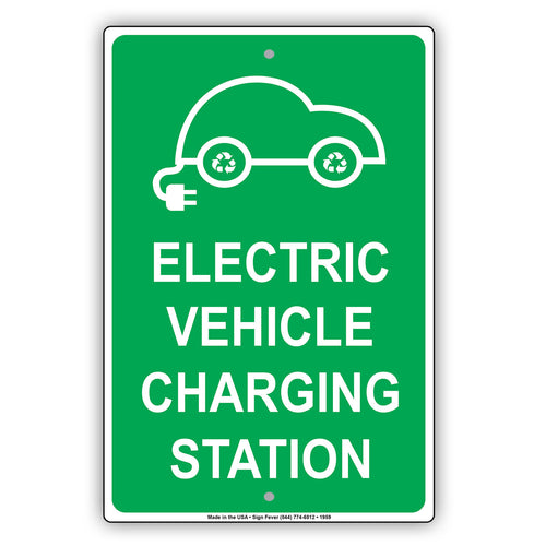Electric Vehicle Charging Station EV  Metal Sign
